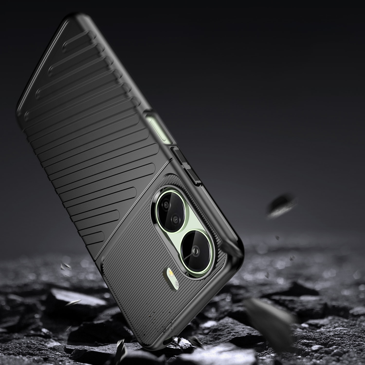 Thunder Case pansret etui til Xiaomi Redmi 13c - sort