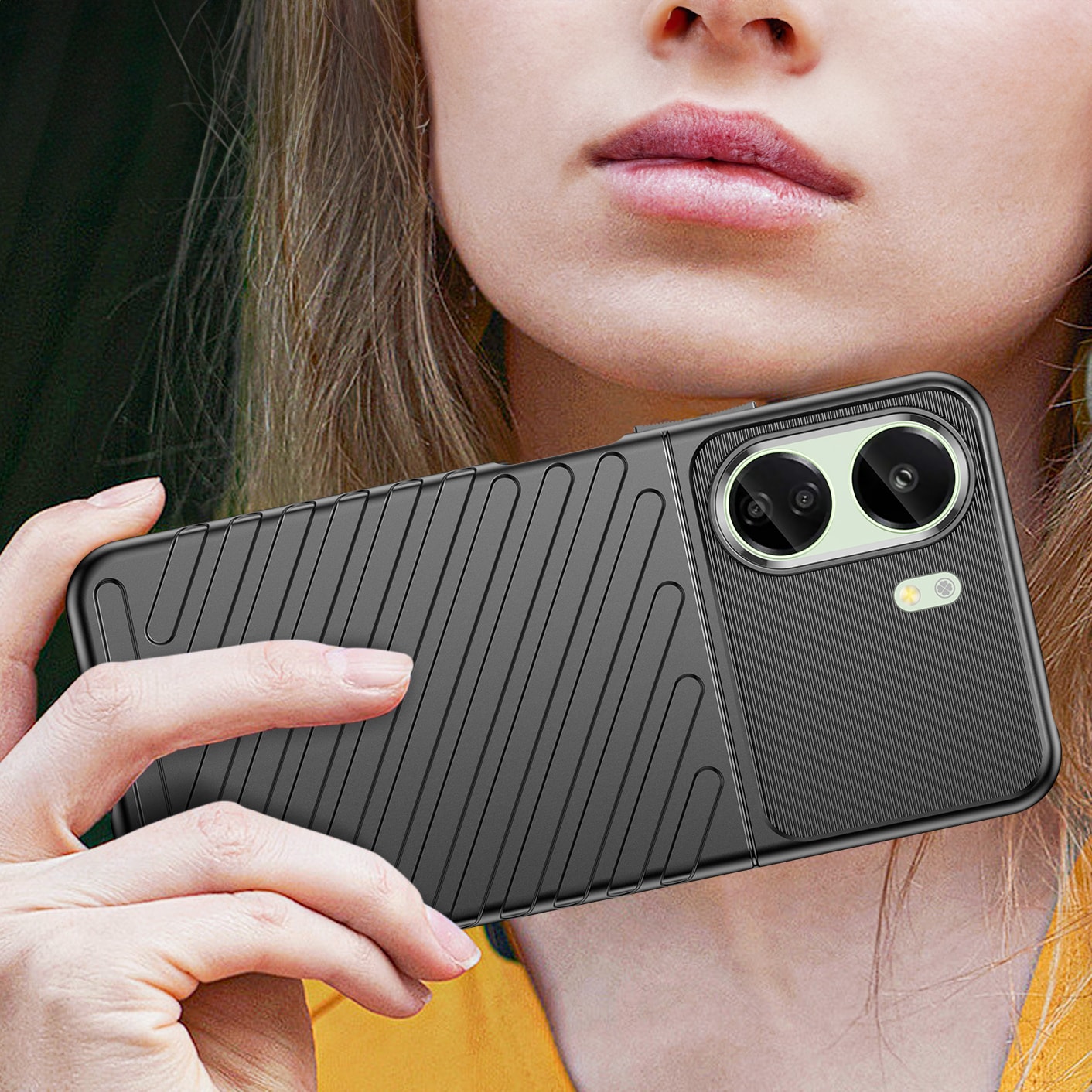 Thunder Case pansret etui til Xiaomi Redmi 13c - sort