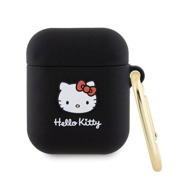 Hello Kitty Silikon 3D Kitty Head fodral för AirPods 1/2 - svart
