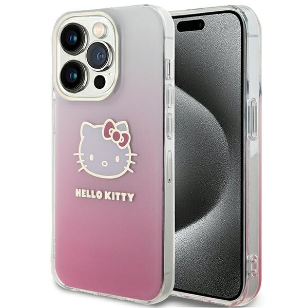 Hello Kitty IML Gradient Electrop Kitty Head-fodral för iPhone 14 Pro - rosa