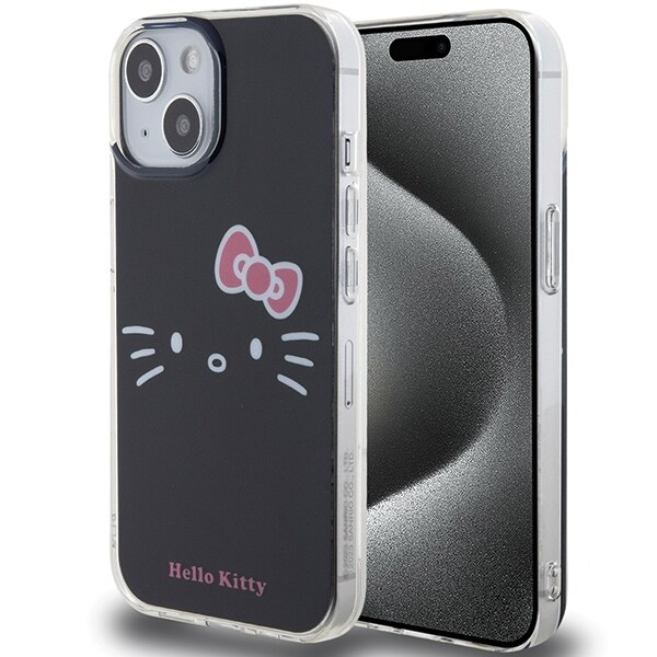 Hello Kitty IML Kitty Face-fodral för iPhone 15 - svart