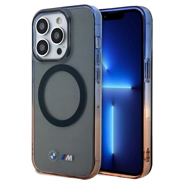 BMW Gradient Bumper MagSafe-fodral för iPhone 15 Pro Max - grå