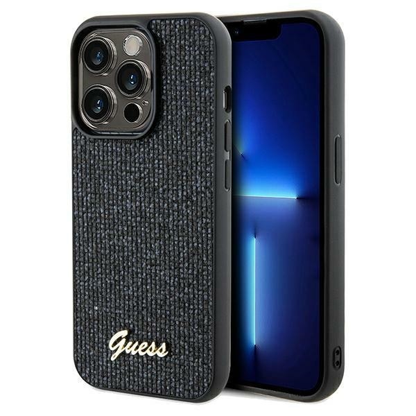 Guess Disco Metal Script-fodral för iPhone 14 Pro Max - svart