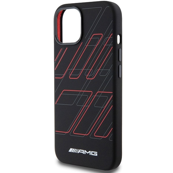 AMG Silicone Large Rhombuses Pattern MagSafe Case til iPhone 15 Plus / 14 Plus - Sort