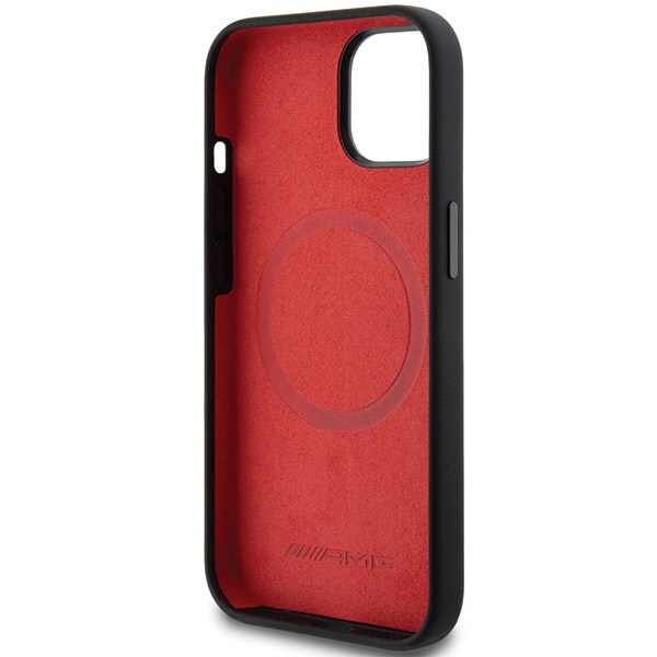 AMG Silicone Large Rhombuses Pattern MagSafe Case til iPhone 15 Plus / 14 Plus - Sort