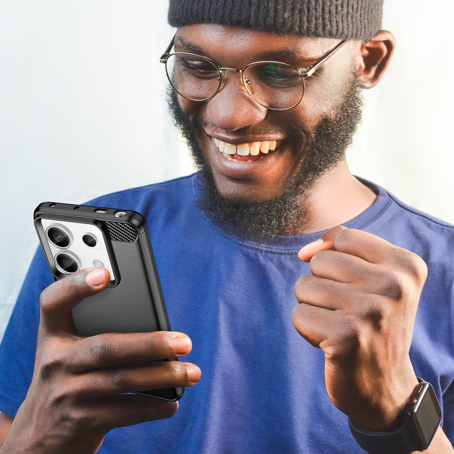 Carbon-etui til Xiaomi Redmi Note 13 Pro - sort