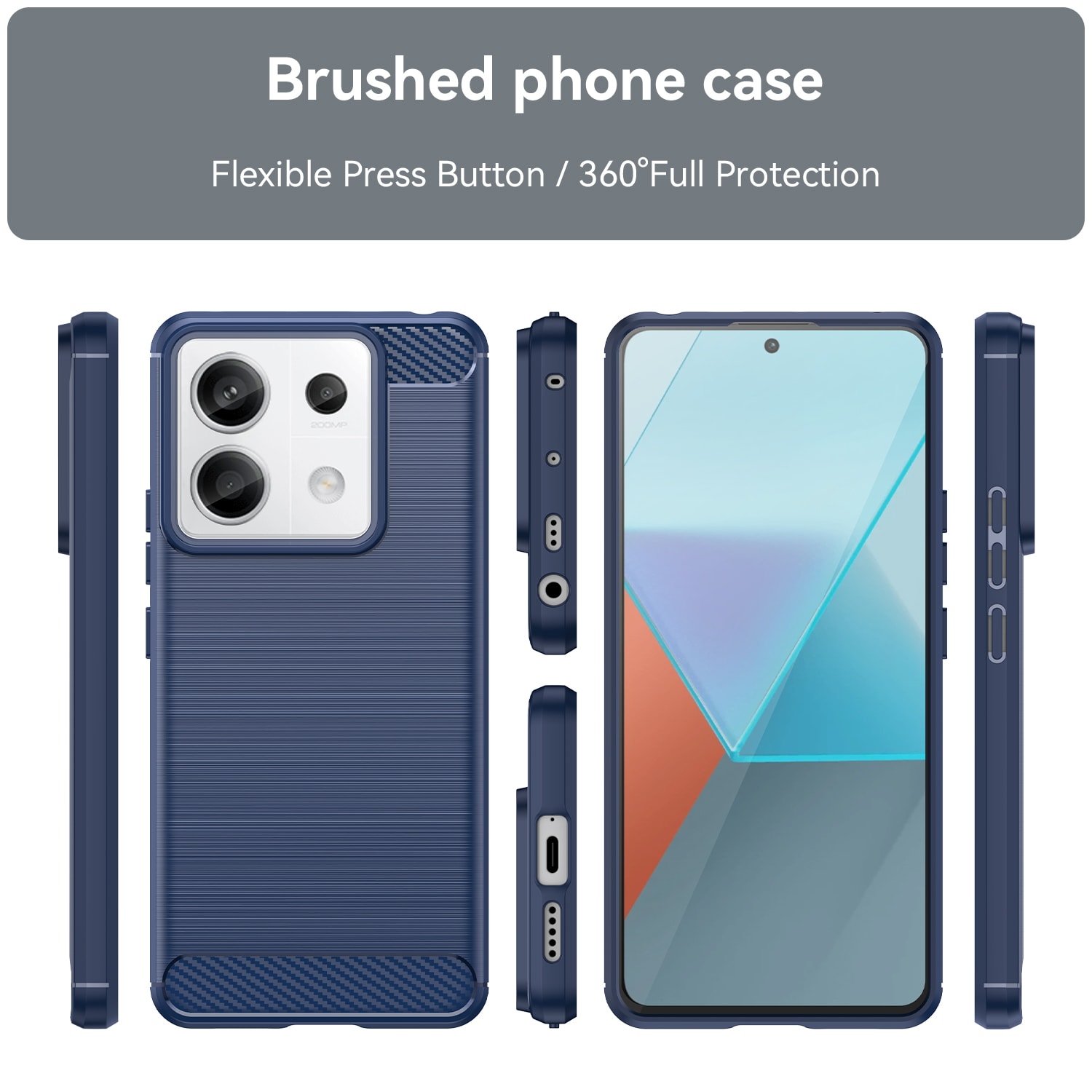 Carbon-etui til Xiaomi Redmi Note 13 Pro - blå