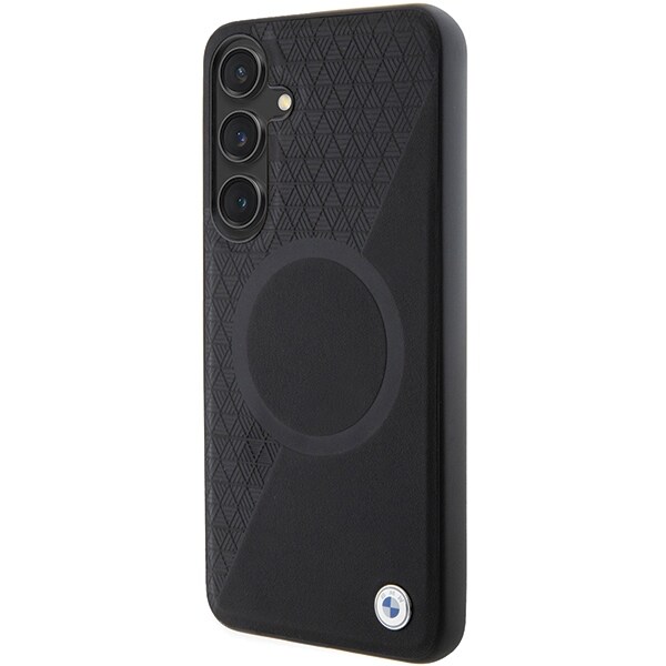 BMW BMHMS24S23RTPK S24 S921 svart hårt fodral Signature Leather Half Textured & Circle MagSafe