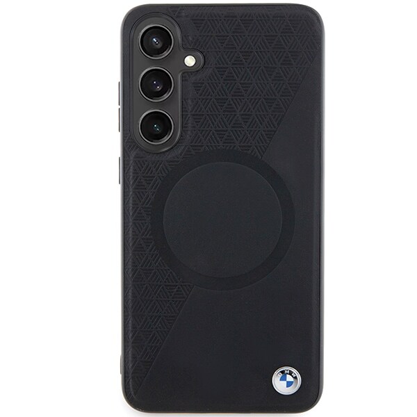 BMW BMHMS24S23RTPK S24 S921 svart hårt fodral Signature Leather Half Textured & Circle MagSafe