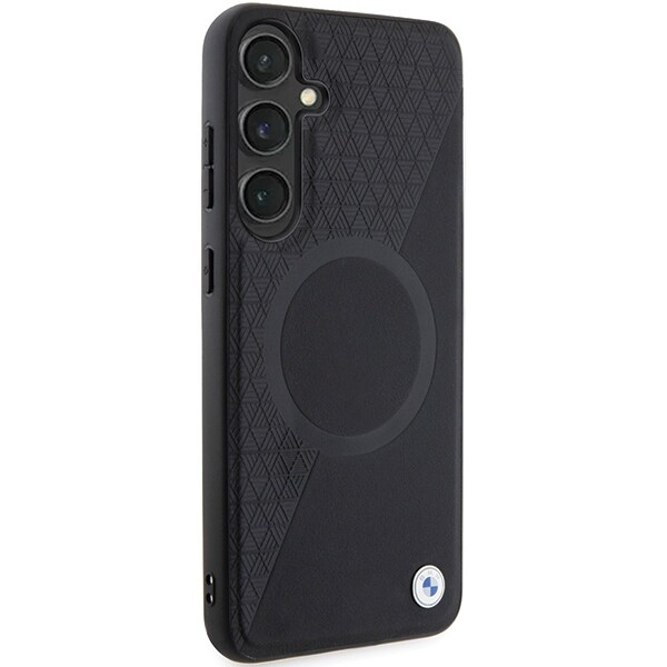 BMW BMHMS24S23RTPK S24 S921 svart hårt fodral Signature Leather Half Textured & Circle MagSafe