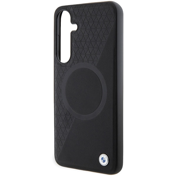 BMW BMHMS24S23RTPK S24 S921 svart hårt fodral Signature Leather Half Textured & Circle MagSafe