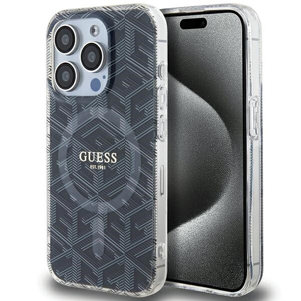 Guess IML GCube MagSafe-fodral för iPhone 15 Pro Max - svart