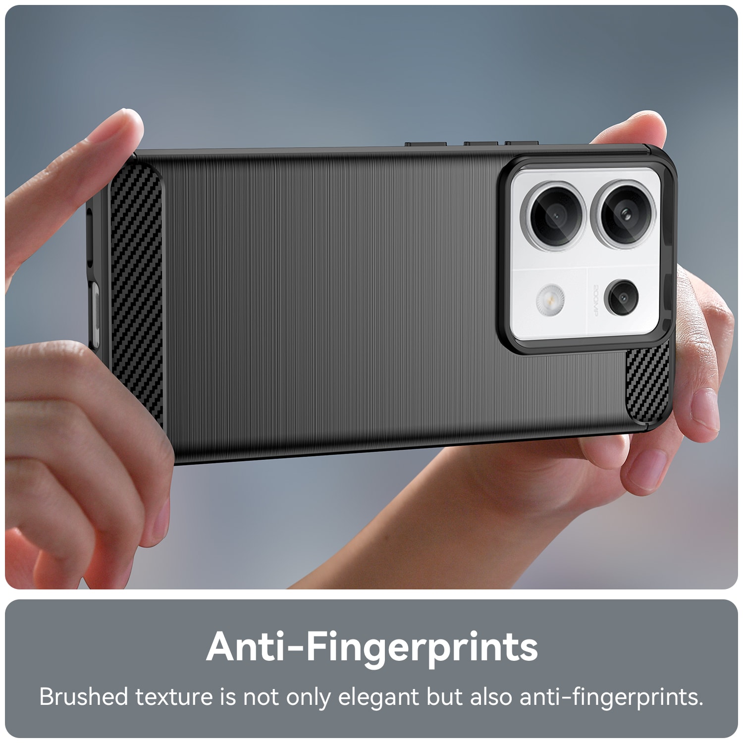 Carbon-etui til Xiaomi Redmi Note 13 5G - sort