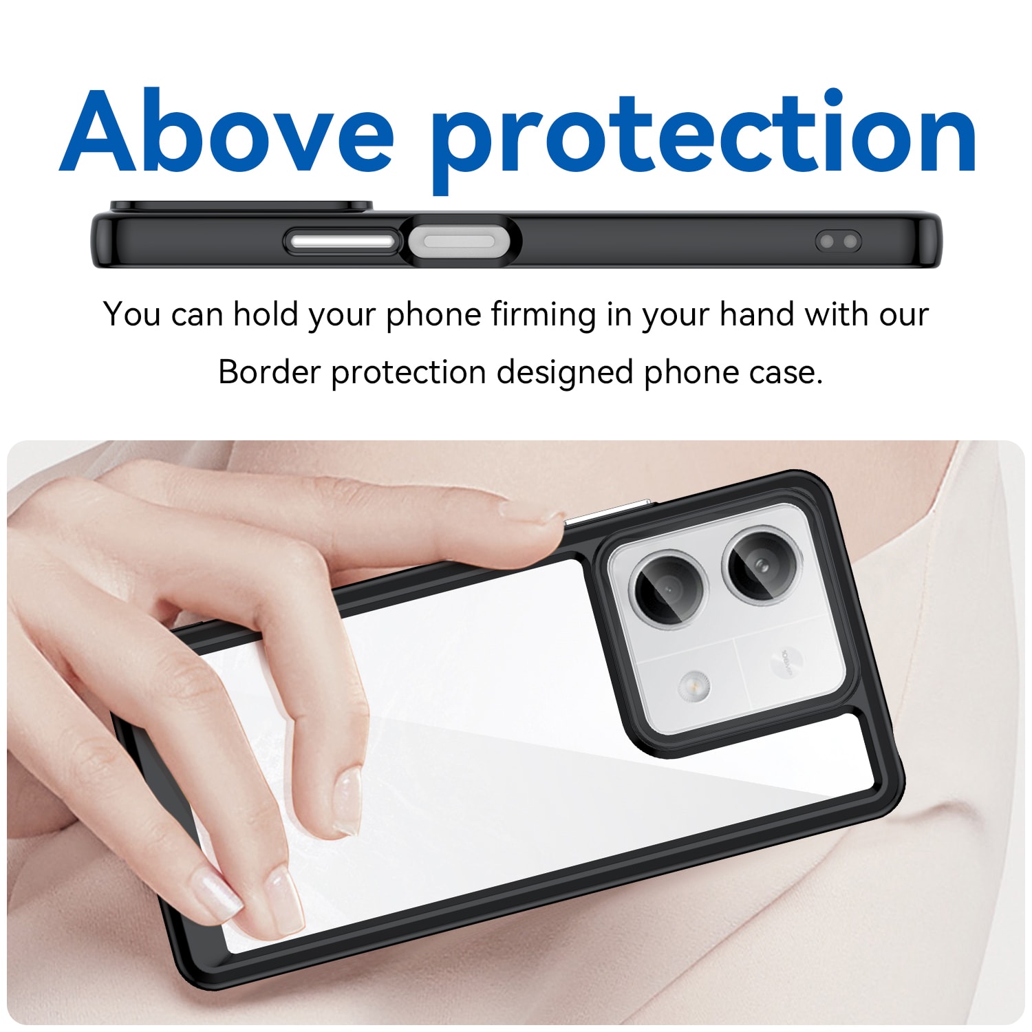 Outer Space-etui med geleramme til Xiaomi Redmi Note 13 5G - sort