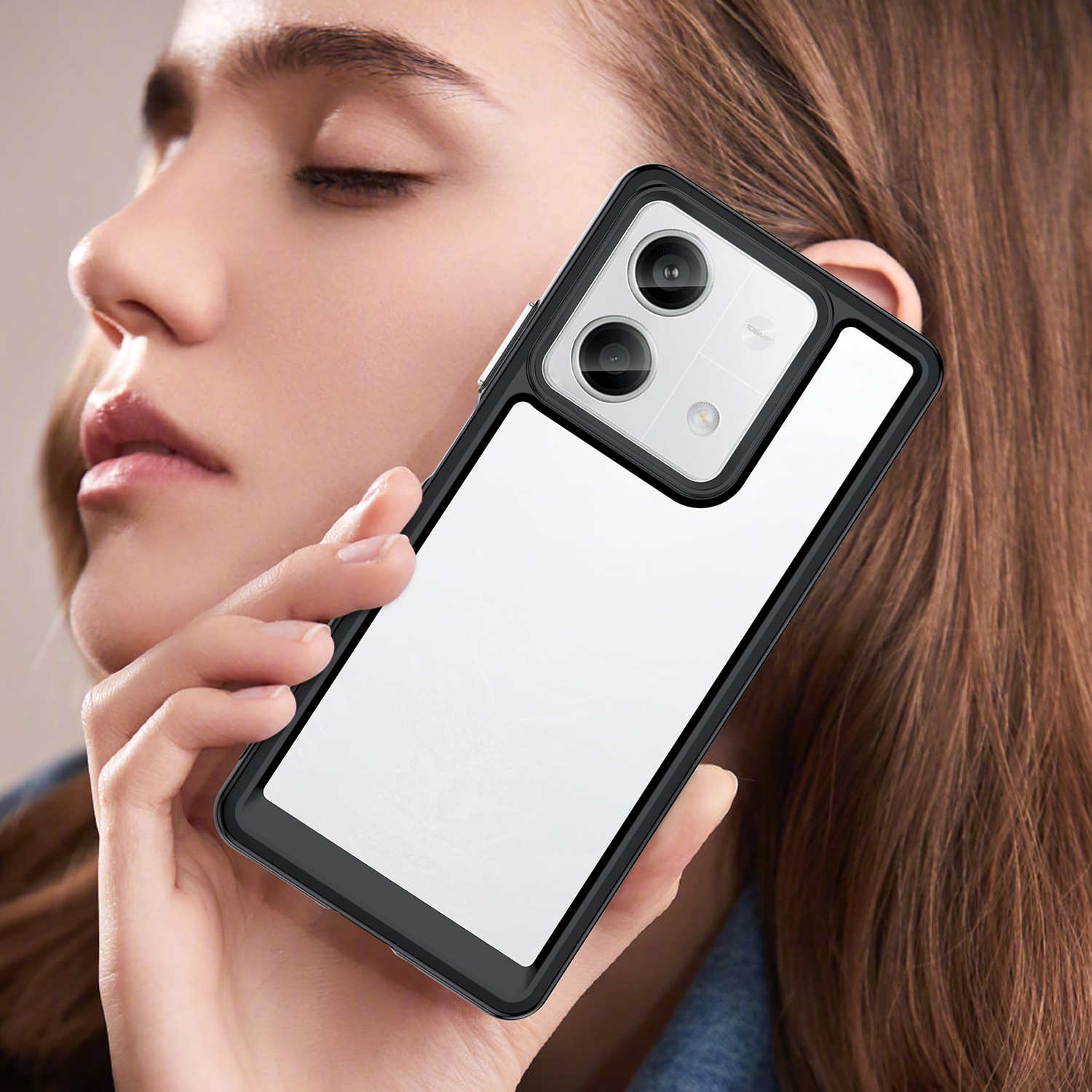 Outer Space-etui med geleramme til Xiaomi Redmi Note 13 5G - sort