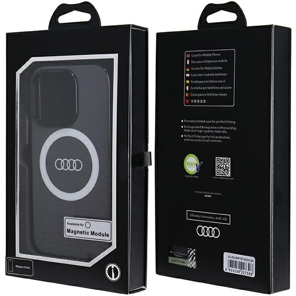 Audi IML Big Logo MagSafe-etui til iPhone 15 Pro - sort