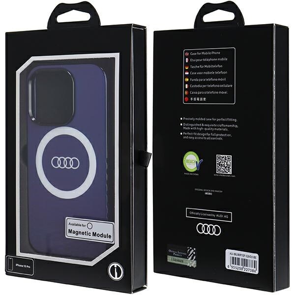 Audi IML Big Logo MagSafe-fodral för iPhone 15 Pro - blå