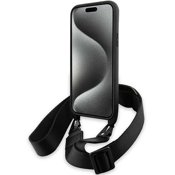 BMW M Edition Carbon Stripe & Strap-fodral till iPhone 15 / 14 / 13 - svart