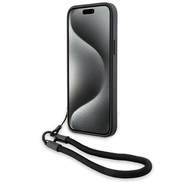 BMW Signature Leather Wordmark sladdfodral för iPhone 15/14/13 - Svart