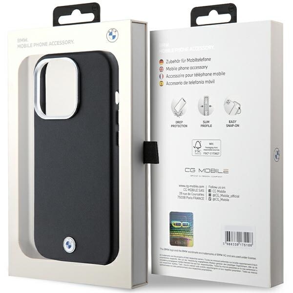 BMW Signature Wrapped Metal MagSafe-fodral för iPhone 14 Pro - svart