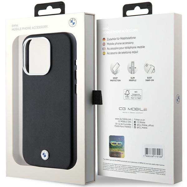 BMW Signature Wrapped Metal MagSafe-fodral för iPhone 15 Pro - svart