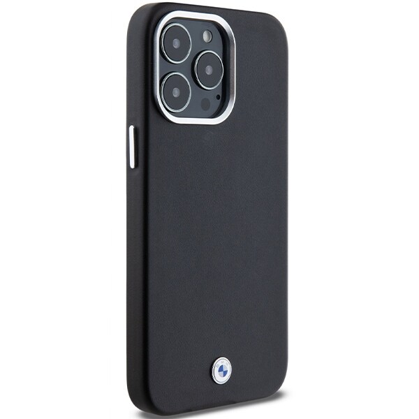 BMW Signature Wrapped Metal MagSafe-etui til iPhone 15 Pro Max - sort