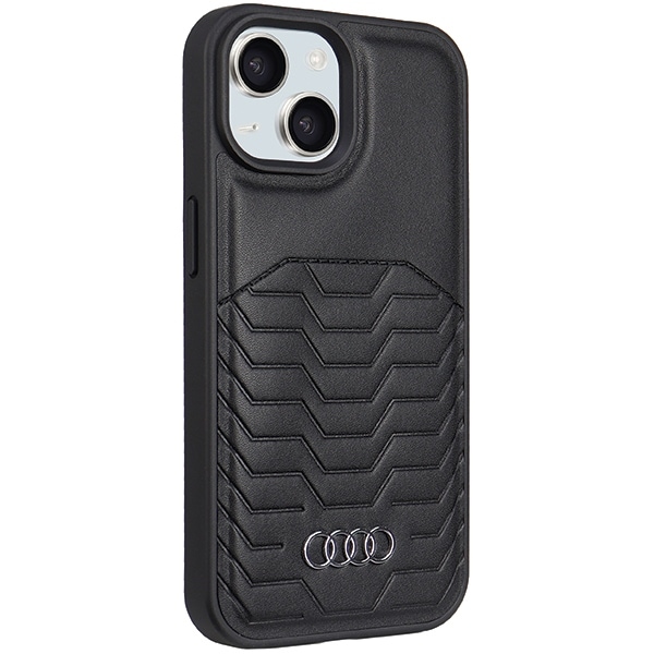 Audi syntetisk læderetui med MagSafe til iPhone 15/14/13 - Sort