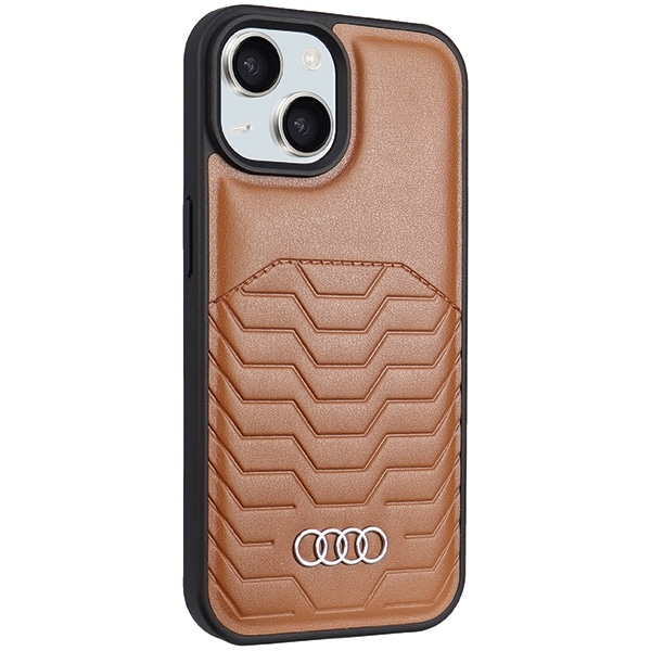 Audi syntetisk læderetui med MagSafe til iPhone 15 Plus / 14 Plus - Brun