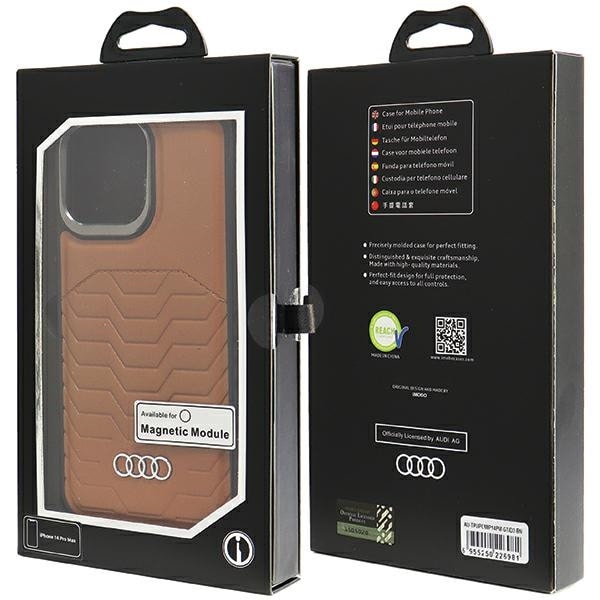 Audi syntetisk læderetui med MagSafe til iPhone 14 Pro Max - brun