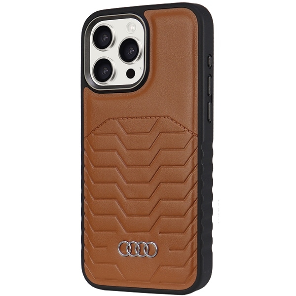 Audi syntetisk læderetui med MagSafe til iPhone 15 Pro - brun