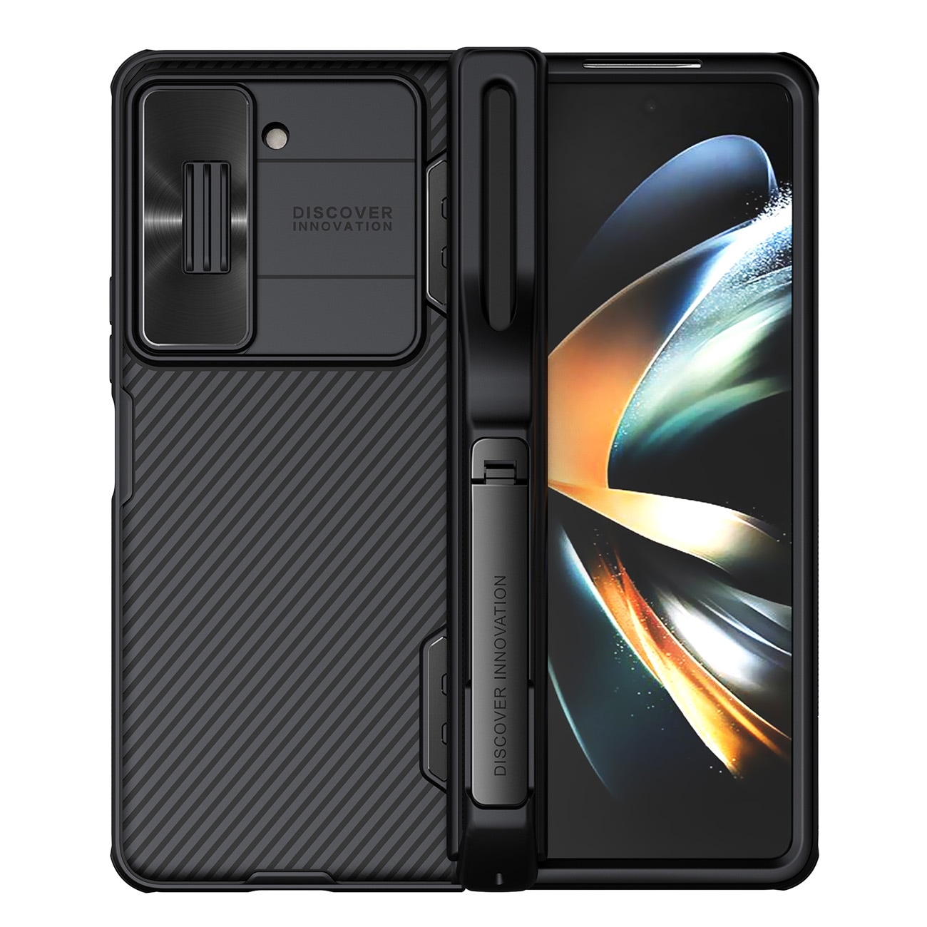 Nillkin CamShield Fold Fodral för Samsung Galaxy Z Fold 5 med extra pennhållare - svart