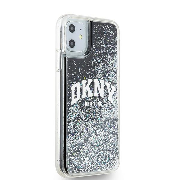 DKNY Liquid Glitter Big Logo etui til iPhone 11 / Xr - sort