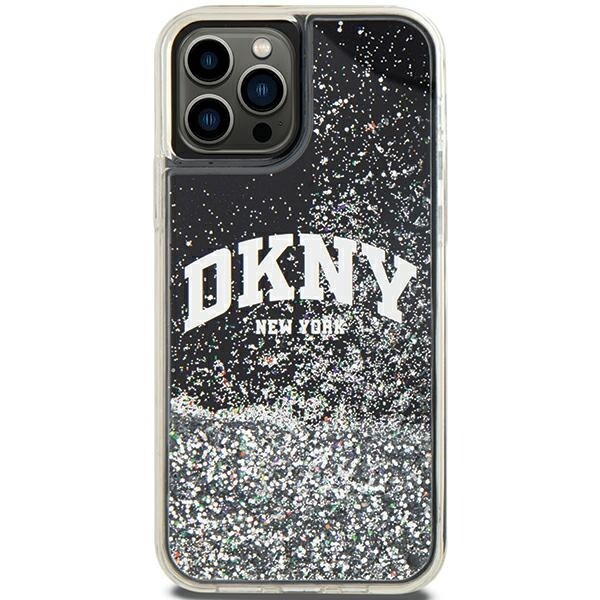 DKNY Liquid Glitter Big Logo iPhone 12 Pro/12-etui - Sort