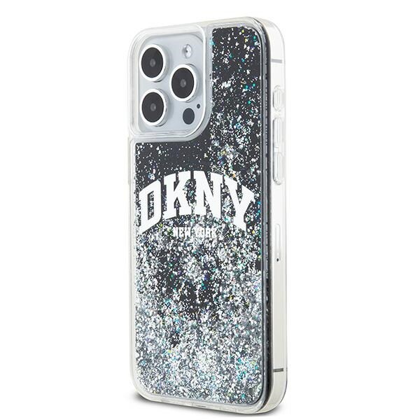 DKNY Liquid Glitter Big Logo iPhone 13 Pro Max-etui - Sort