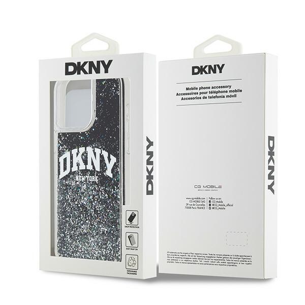 DKNY Liquid Glitter Big Logo iPhone 13 Pro Max-etui - Sort