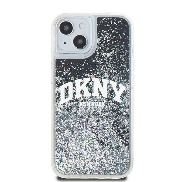 DKNY Liquid Glitter Big Logo iPhone 15 Plus / 14 Plus-etui - Sort