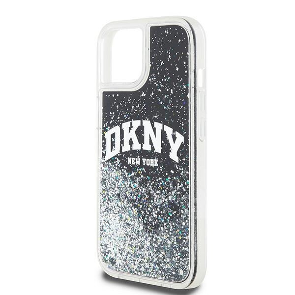 DKNY Liquid Glitter Big Logo iPhone 15 Plus / 14 Plus-etui - Sort