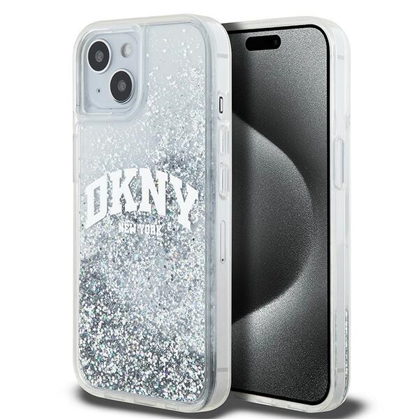 DKNY Liquid Glitter Big Logo fodral för iPhone 15 / 14 / 13 - vit