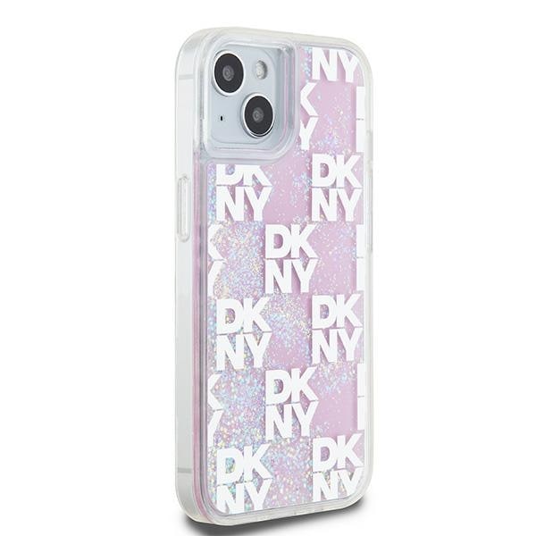 DKNY Liquid Glitter Multilogo etui til iPhone 15 / 14 / 13 - pink
