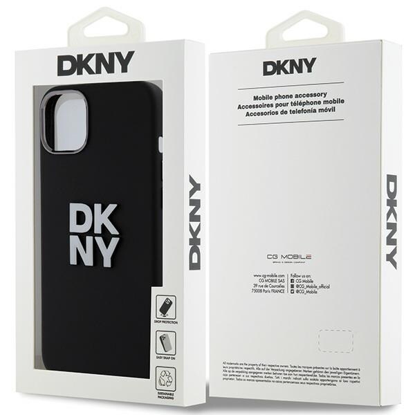 DKNY Liquid Silicone Metal Logo iPhone 15/14/13 Fodral - Svart