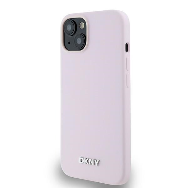 DKNY Liquid Silicone Small Metal Logo MagSafe-etui til iPhone 14/15/13 - Pink