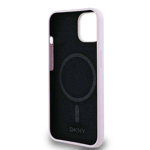 DKNY Liquid Silicone Small Metal Logo MagSafe-etui til iPhone 14/15/13 - Pink