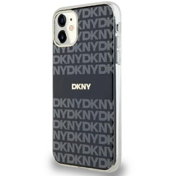 DKNY IML Mono & Stripe MagSafe-etui til iPhone 11 / Xr - sort