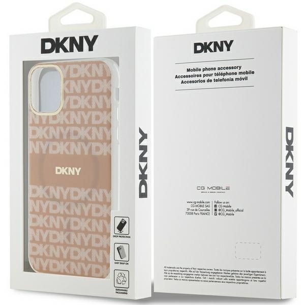 DKNY IML Mono & Stripe MagSafe-etui til iPhone 11 / Xr - pink