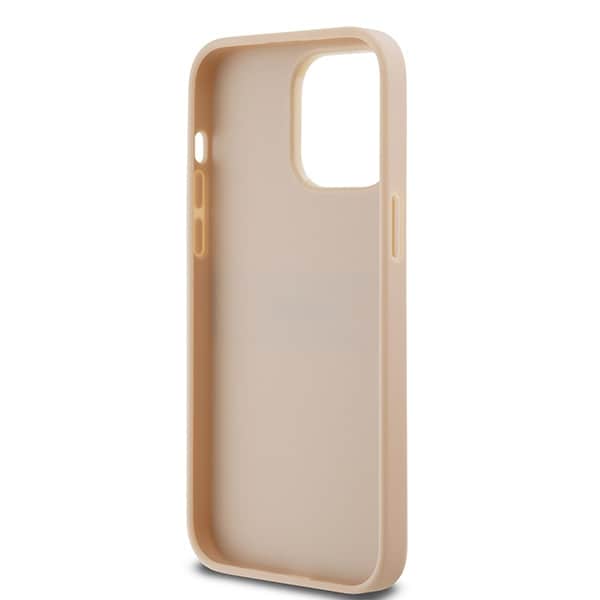 DKNY læderetui med monostribe og metallogo til iPhone 14 Pro Max - pink