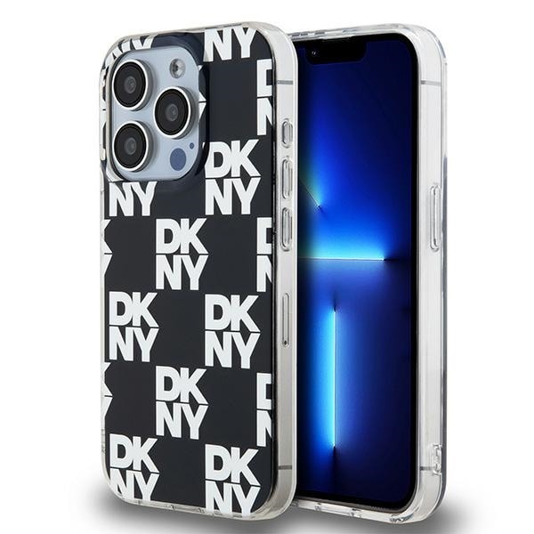 DKNY IML Checkered Mono Pattern fodral för iPhone 15 Pro - svart
