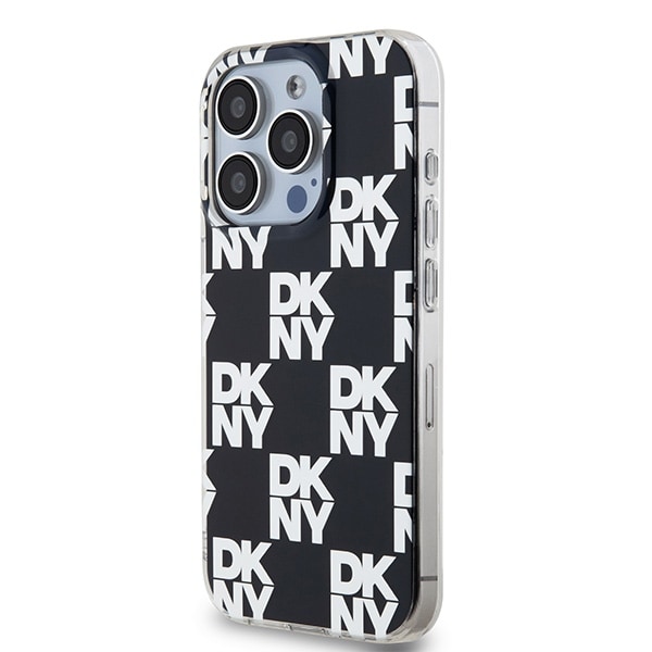 DKNY IML Checkered Mono Pattern etui til iPhone 15 Pro - sort