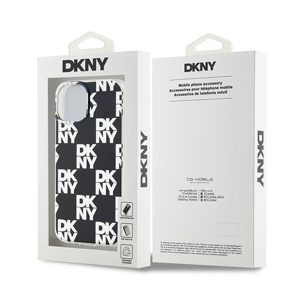 DKNY IML Checkered Mono Pattern fodral för iPhone 15 / 14 / 13 - svart