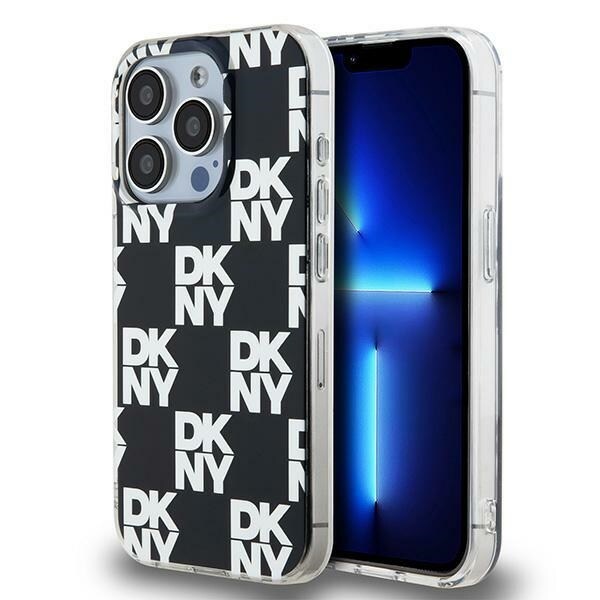 DKNY IML Checkered Mono Pattern fodral för iPhone 15 Pro Max - svart