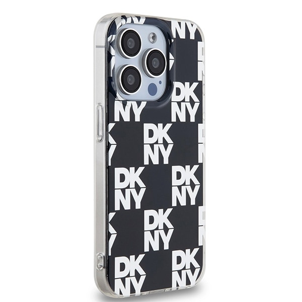 DKNY IML Checkered Mono Pattern etui til iPhone 15 Pro Max - sort